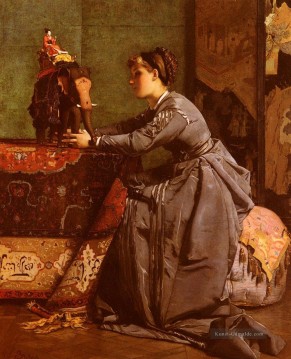 Alfred Stevens Werke - LINDE A Paris Le Bibelot Exotique Dame belgische Maler Alfred Stevens